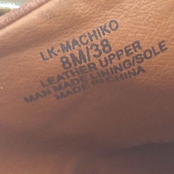 Lucky Brand Machiko Mule Slingback Stack Heeled Bootie Brown Leather size 8 / 38 - Picture 6 of 16